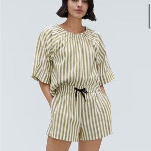 Everlane The Seersucker Boxer Short Striped Pull On Shorts